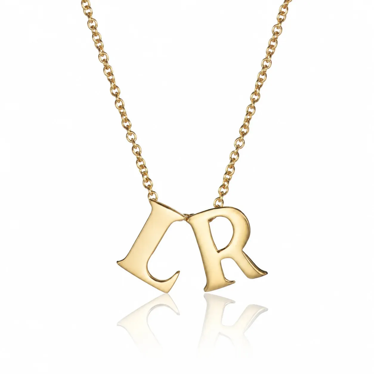 Gold Thread-Through Initial Letter Necklace sold by Lily & Roo