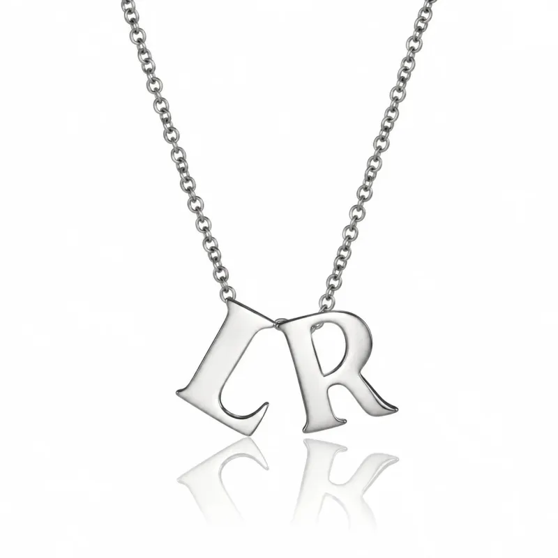 Silver Thread-Through Initial Letter Necklace made by Lily & Roo
