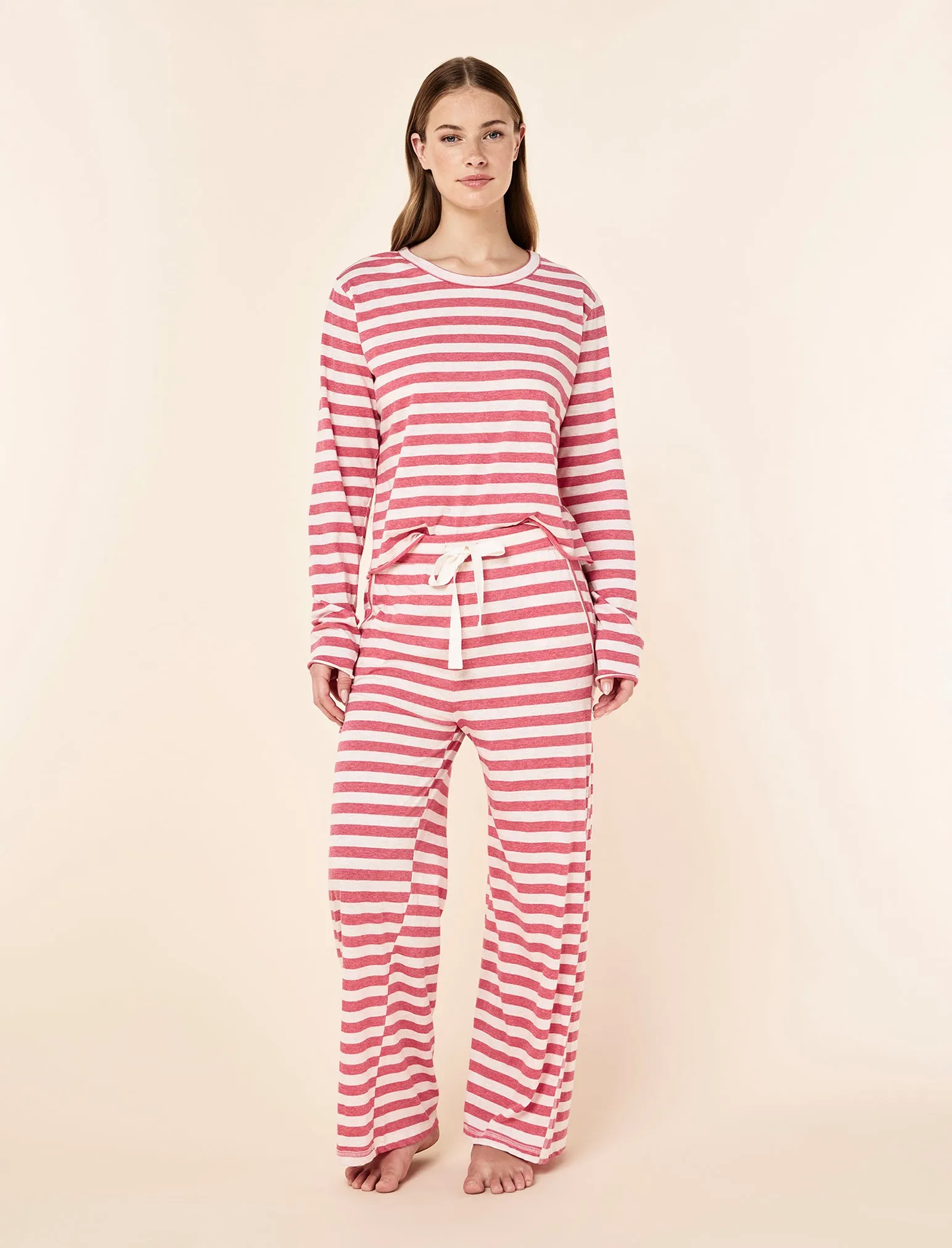 Jada Organic Cotton Knit Long Sleeve Boxy Tee & Straight Leg Pant Set sold by Papinelle product image thumbnail 5