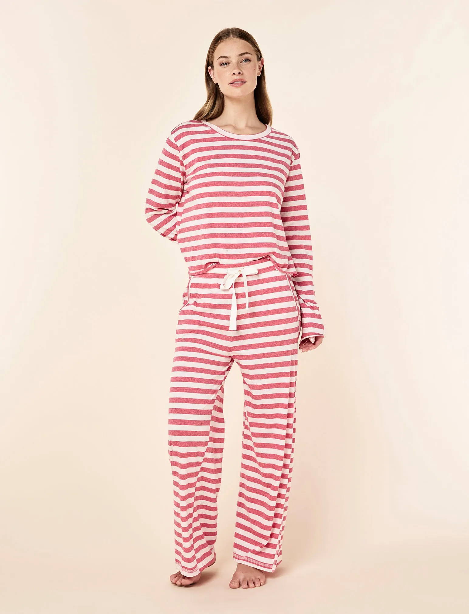 Jada Organic Cotton Knit Long Sleeve Boxy Tee & Straight Leg Pant Set sold by Papinelle product image thumbnail 2