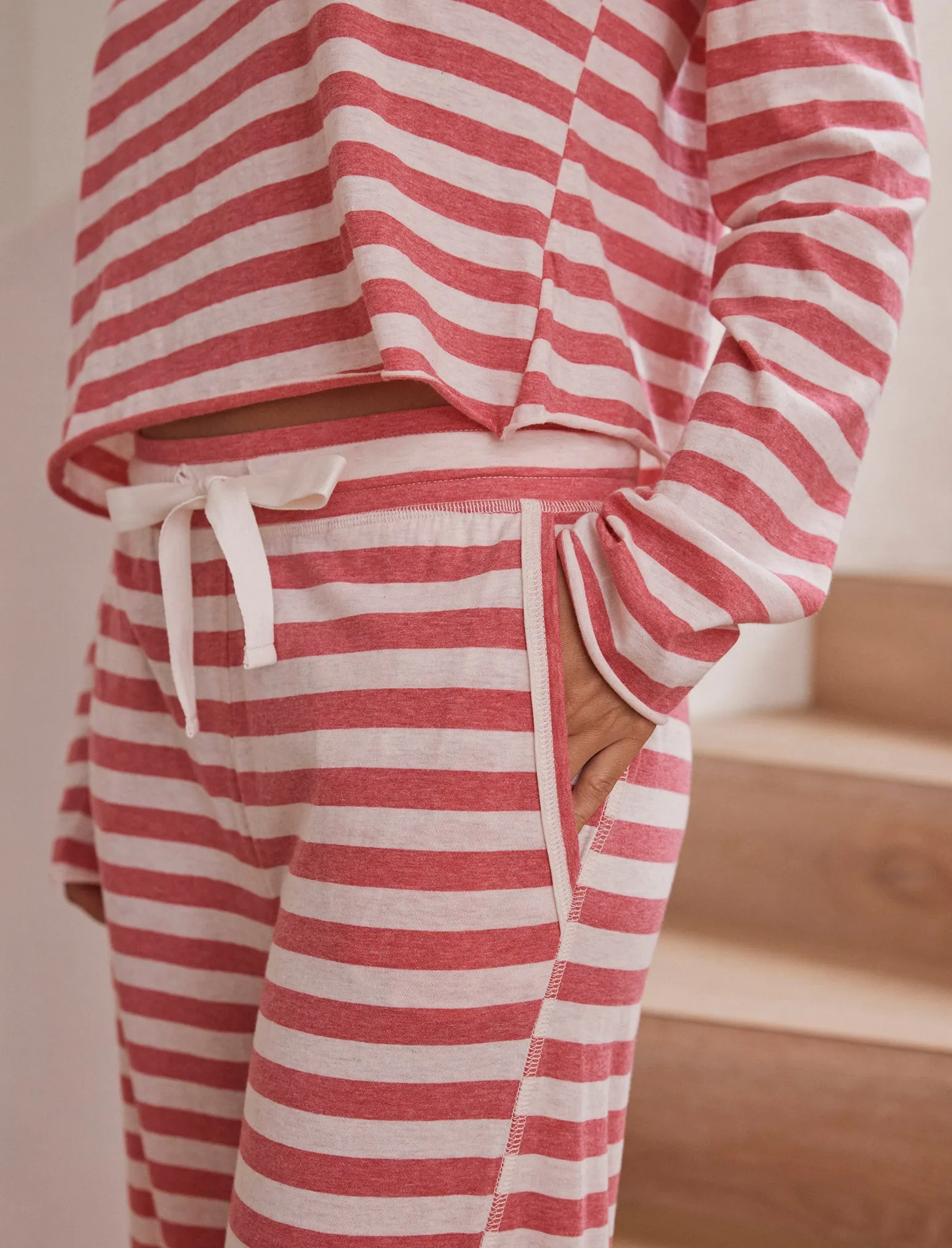 Jada Organic Cotton Knit Long Sleeve Boxy Tee & Straight Leg Pant Set sold by Papinelle product image thumbnail 4