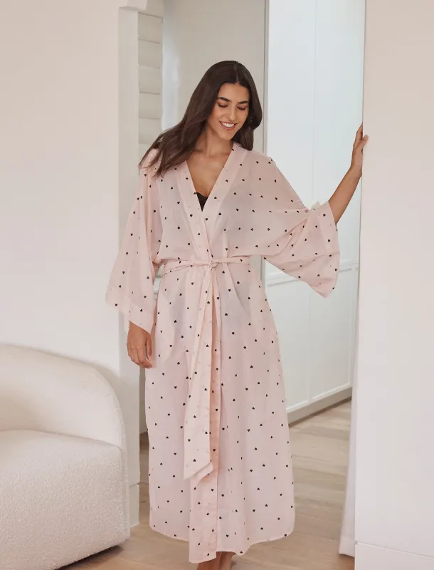 Hearts Maxi Kimono Robe made by Papinelle
