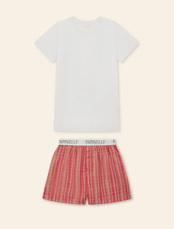 Holiday Plaid Unisex PJ Boxer Set sold by Papinelle