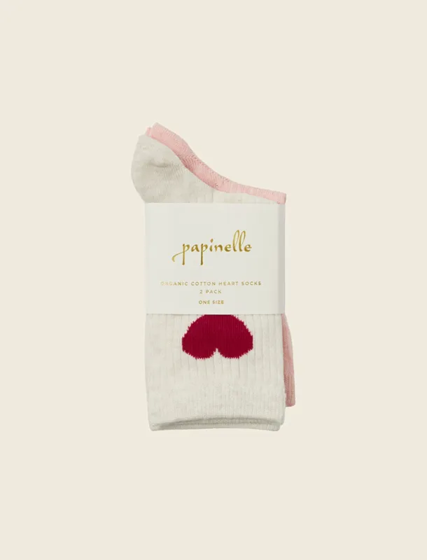 Heart Sock - 2 pack Multi made by Papinelle