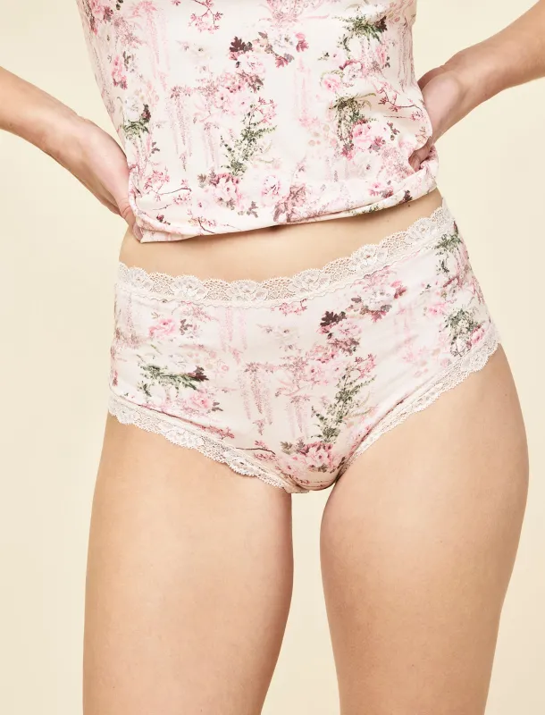 Ellie Lace Trim Highrise Knicker sold by Papinelle