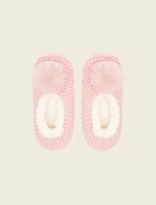 Cosy Cable Slipper Socks made by Papinelle