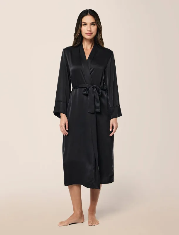 Audrey Washable Silk Long Robe made by Papinelle