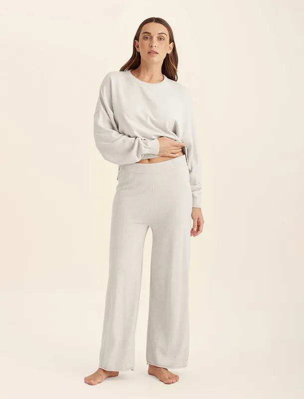 Cotton Cashmere Straight Leg Pant made by Papinelle