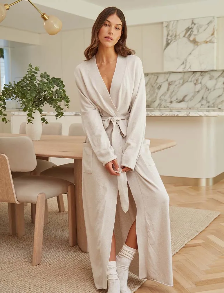 Cotton Cashmere Maxi Robe sold by Papinelle