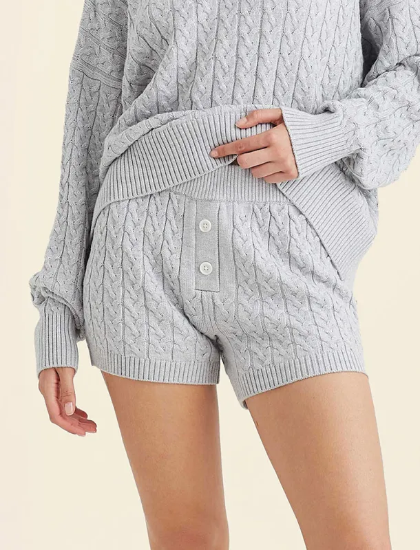 Cosy Cable Cotton Cashmere Short made by Papinelle