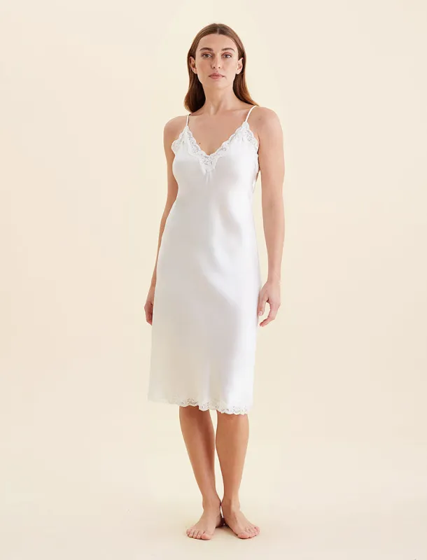Camille Silk Lace Long Slip made by Papinelle