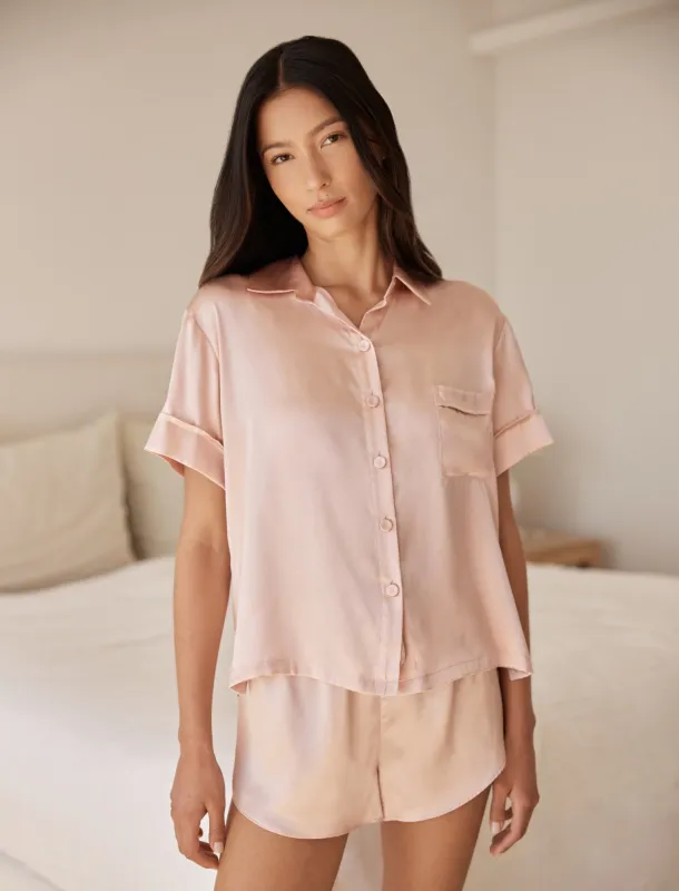 Audrey Washable Silk Boxer PJ Set made by Papinelle