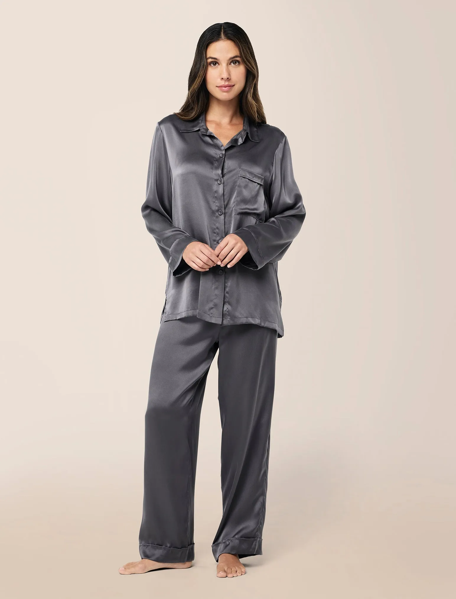 Audrey Washable Silk Full Length PJ sold by Papinelle