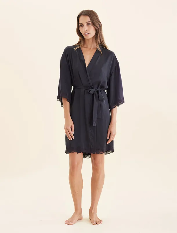 Camille Silk Lace Robe made by Papinelle