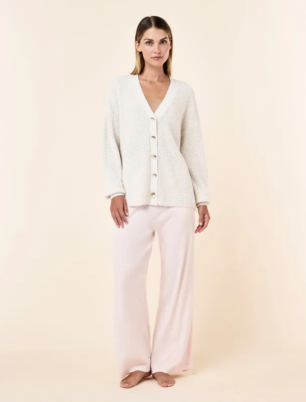 Cotton Cashmere Waffle Knit Cardi made by Papinelle