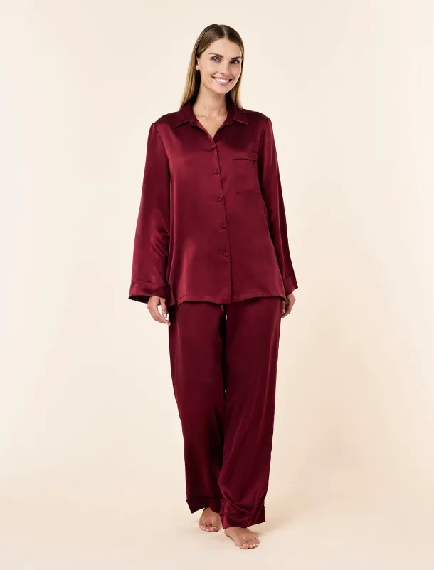 Audrey Washable Silk Full Length PJ Set made by Papinelle