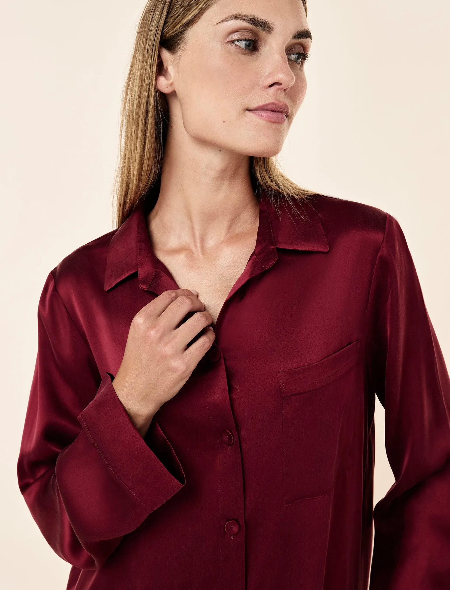 Audrey Washable Silk Full Length PJ Set sold by Papinelle product image thumbnail 3