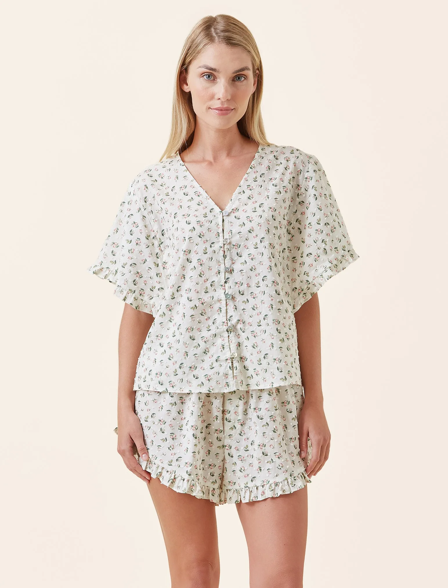 Swiss Dot Frill Boxer PJ Set sold by Papinelle product image thumbnail 2