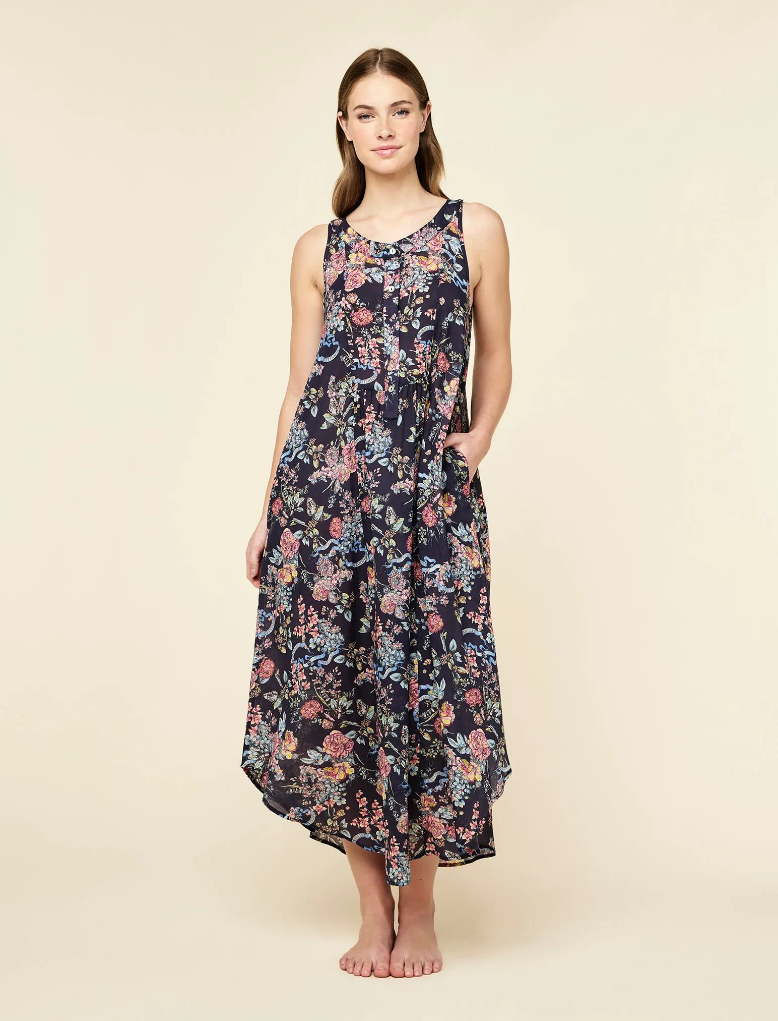 Layla Panel Front Maxi Nightie sold by Papinelle