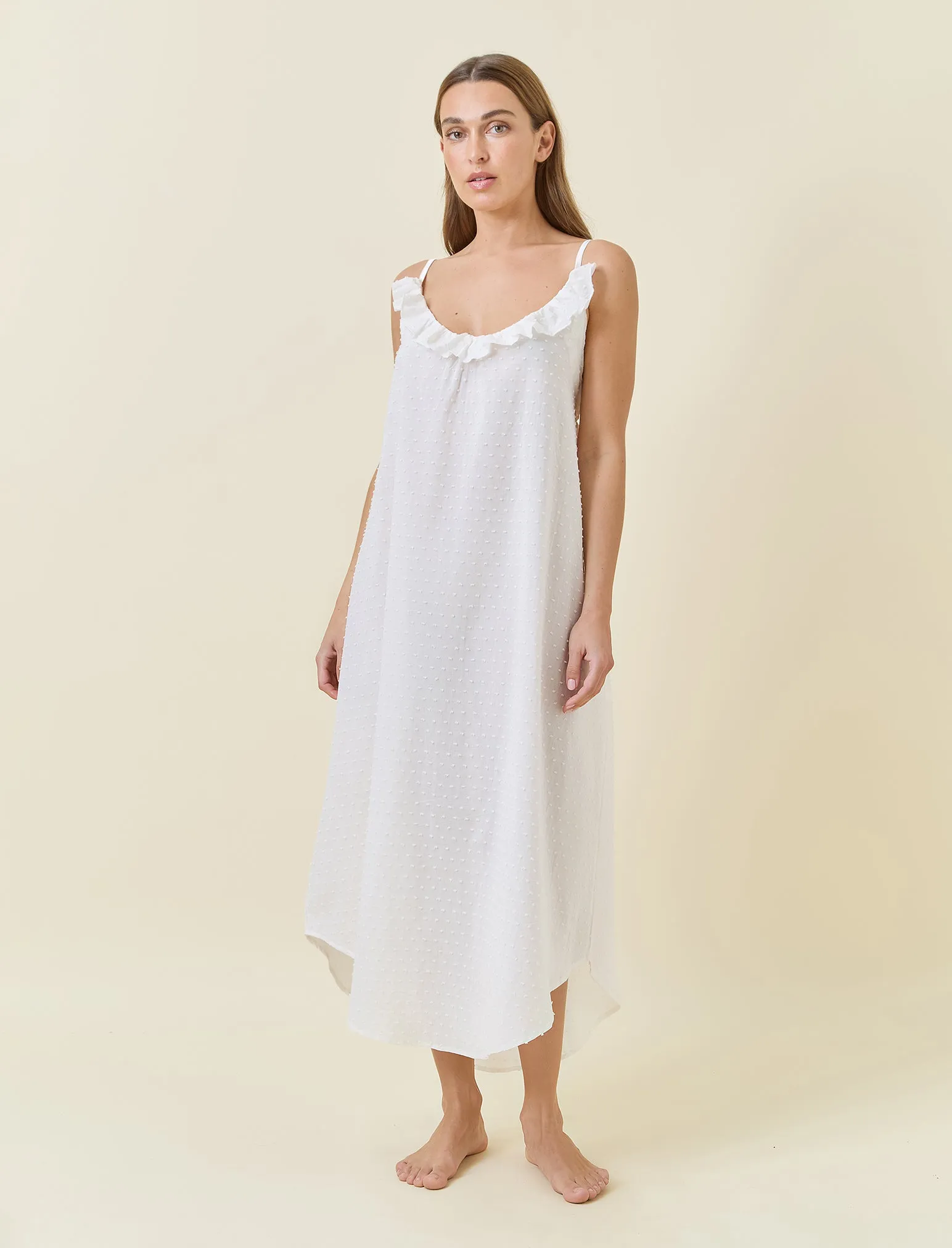 Swiss Dot Lace Frill Maxi Nightie sold by Papinelle product image thumbnail 4