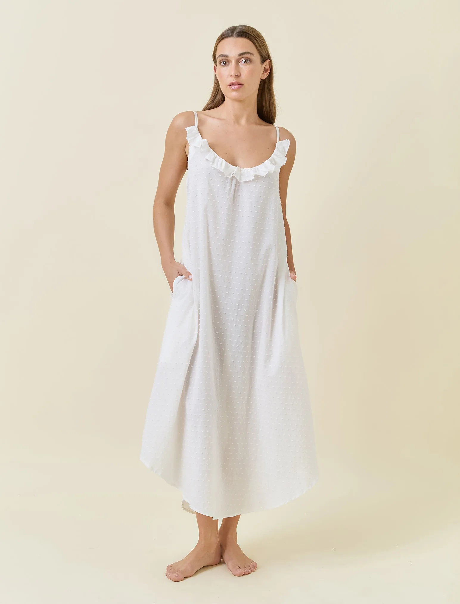 Swiss Dot Lace Frill Maxi Nightie sold by Papinelle product image thumbnail 2