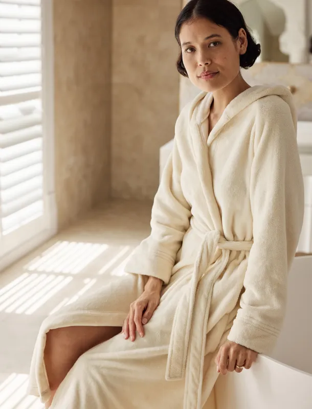 Long Plush Hooded Robe made by Papinelle