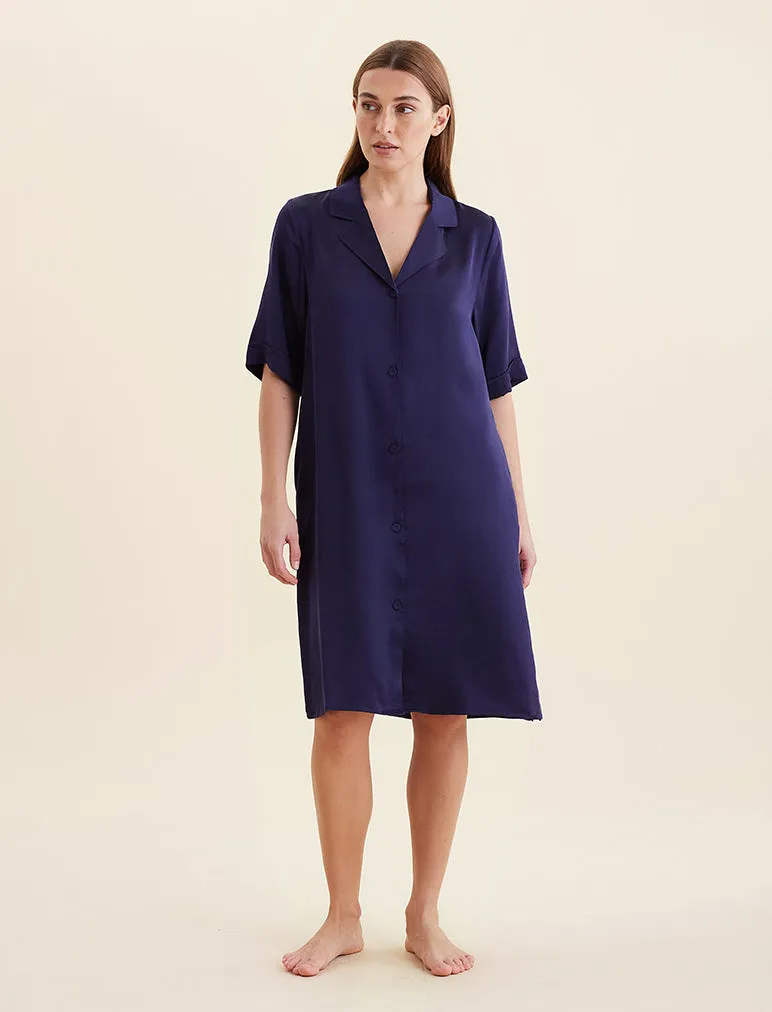 Audrey Washable Silk Short Sleeve Nightshirt sold by Papinelle product image thumbnail 4