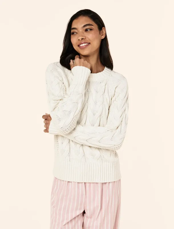 Cosy Cable Cotton Cashmere Jumper made by Papinelle