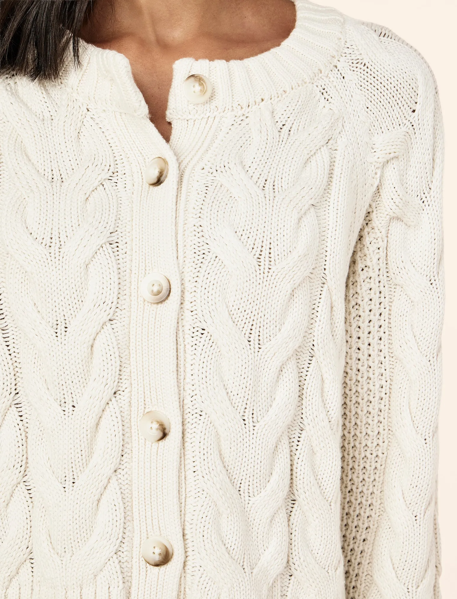 Cosy Cable Cotton Cashmere Cardi sold by Papinelle product image thumbnail 2