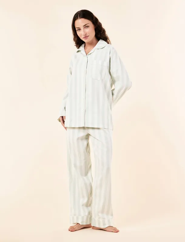 Cotton Stripe Full Length PJ Set made by Papinelle