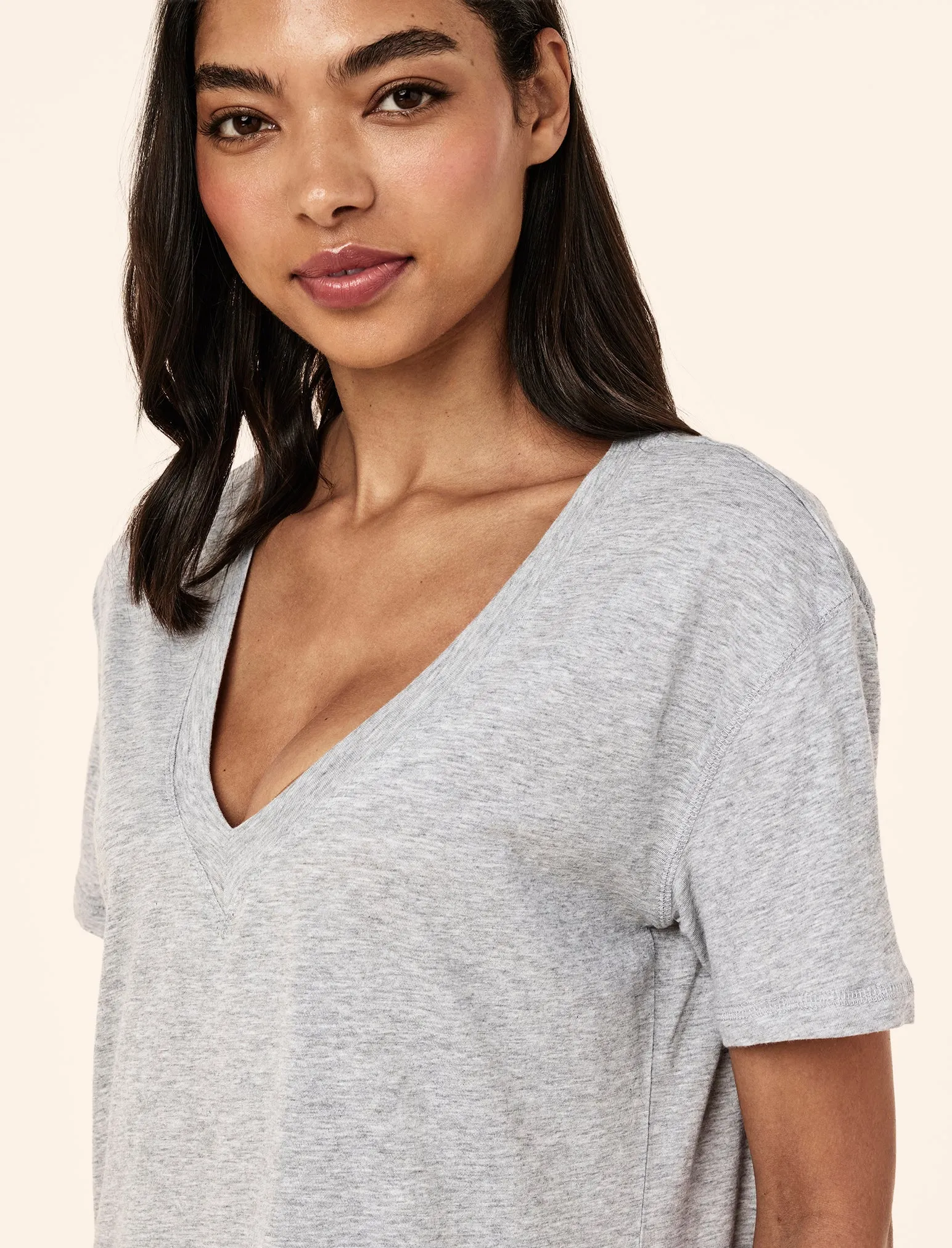 Jada Organic Cotton Knit V Neck Midi Nightie sold by Papinelle product image thumbnail 4