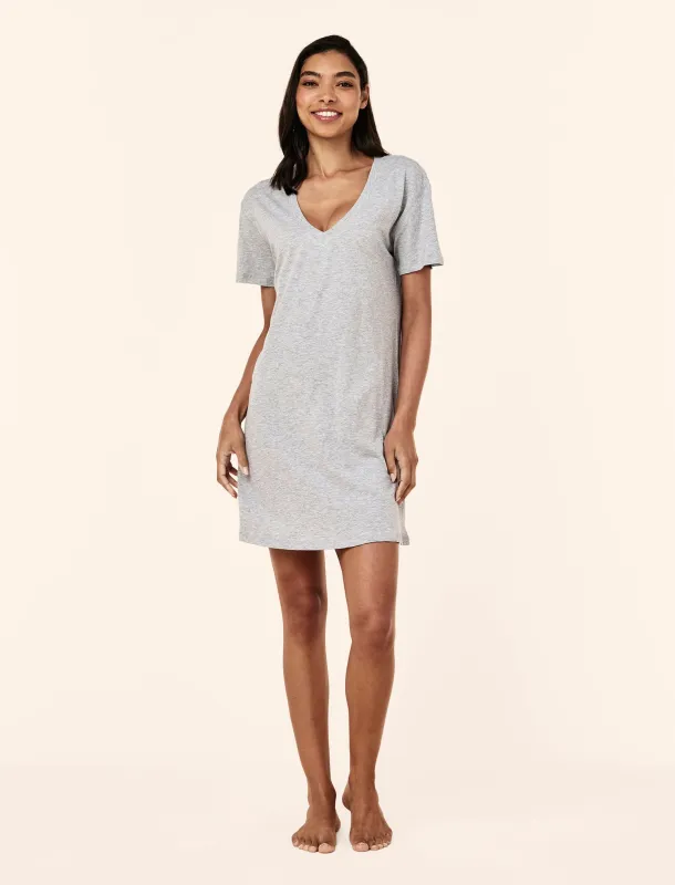Jada Organic Cotton Knit V Neck Midi Nightie made by Papinelle