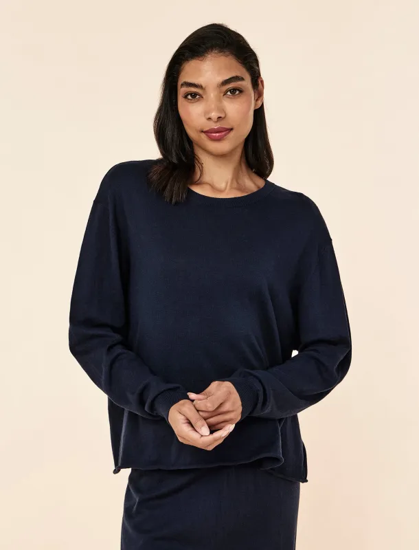 Cotton Cashmere Fine Knit Jumper made by Papinelle