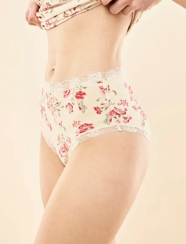 Ellie Lace Trim Highrise Knicker made by Papinelle