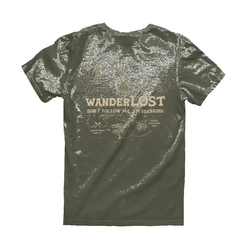 WANDERLOST T-SHIRT - POSSUM LODGE MAP TO NOWHERE made by Red Green