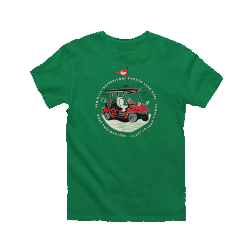 Possum Lake Golf | Close Enough Counts T-Shirt made by Red Green