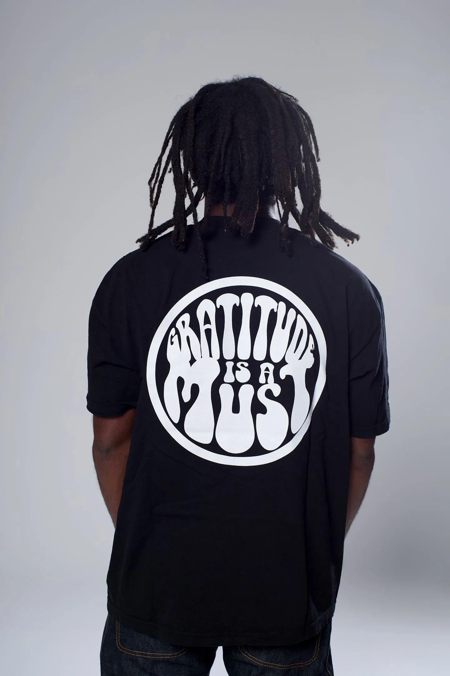 GRATITUDE IS A MUST T-SHIRT BLACK sold by LA Raw product image thumbnail 3