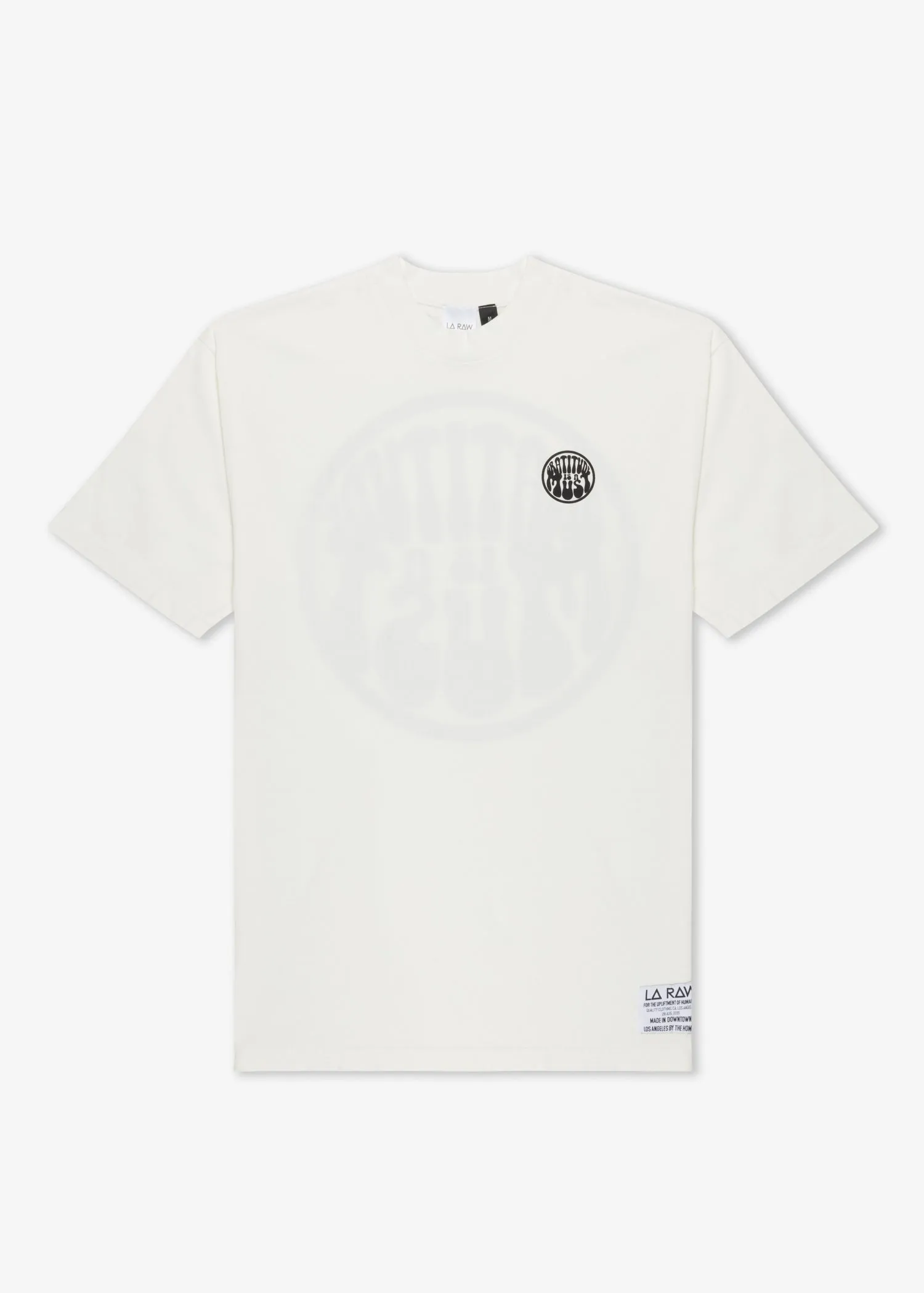 GRATITUDE IS A MUST T-SHIRT WHITE sold by LA Raw