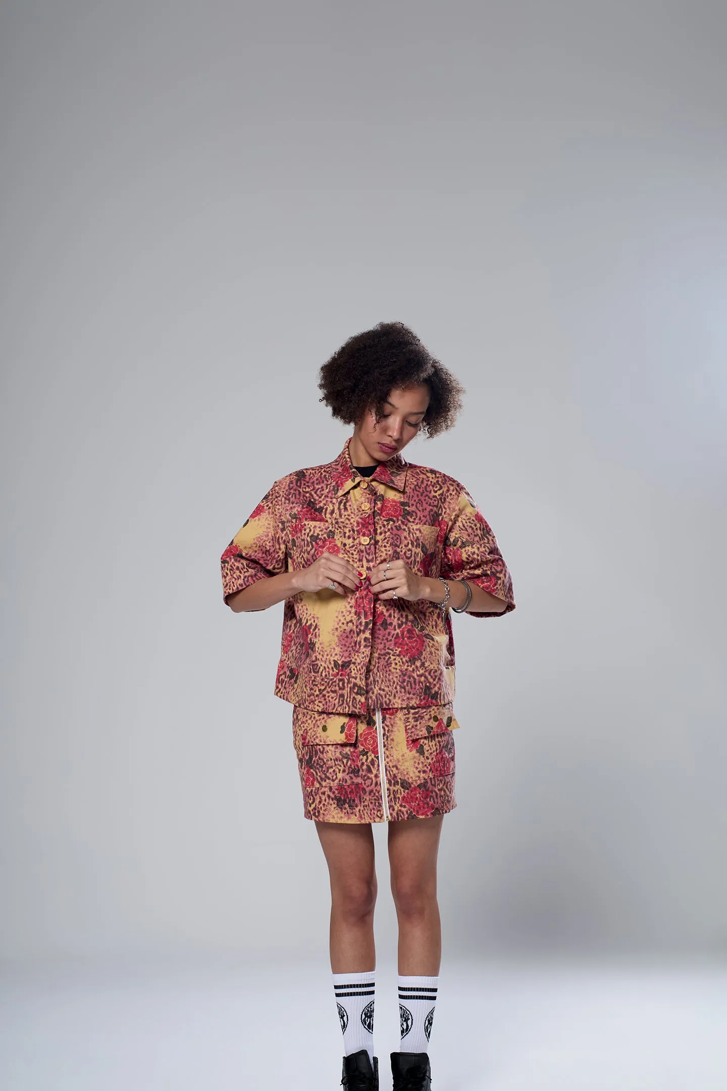 LEOPARD ROSE DENIM SKIRT sold by LA Raw product image thumbnail 4