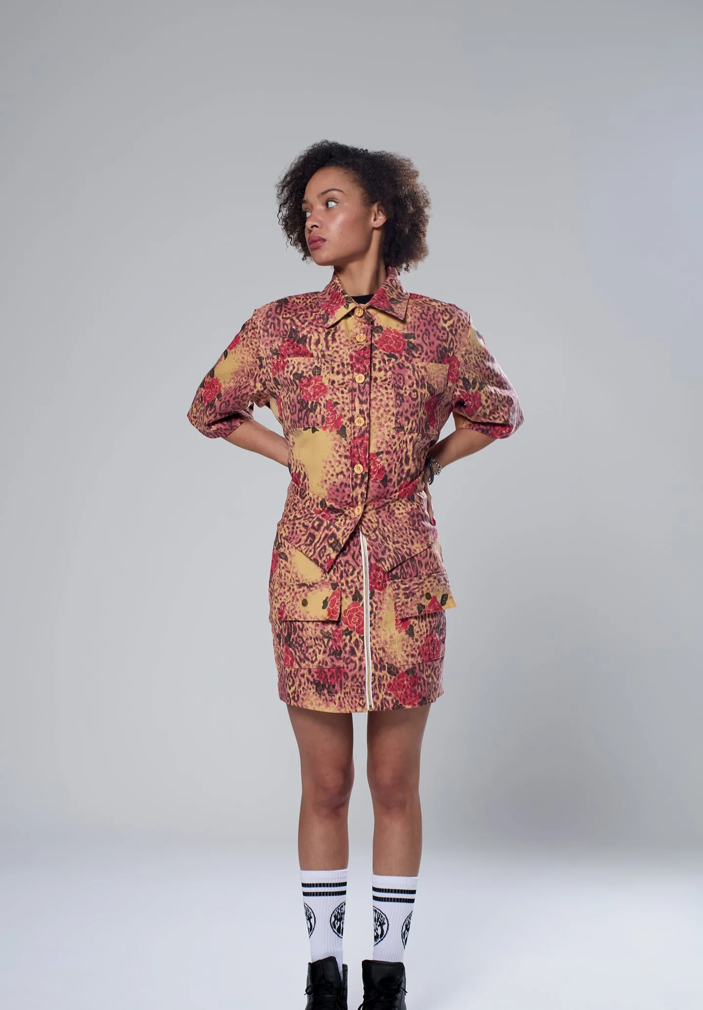 LEOPARD ROSE DENIM SKIRT sold by LA Raw product image thumbnail 2