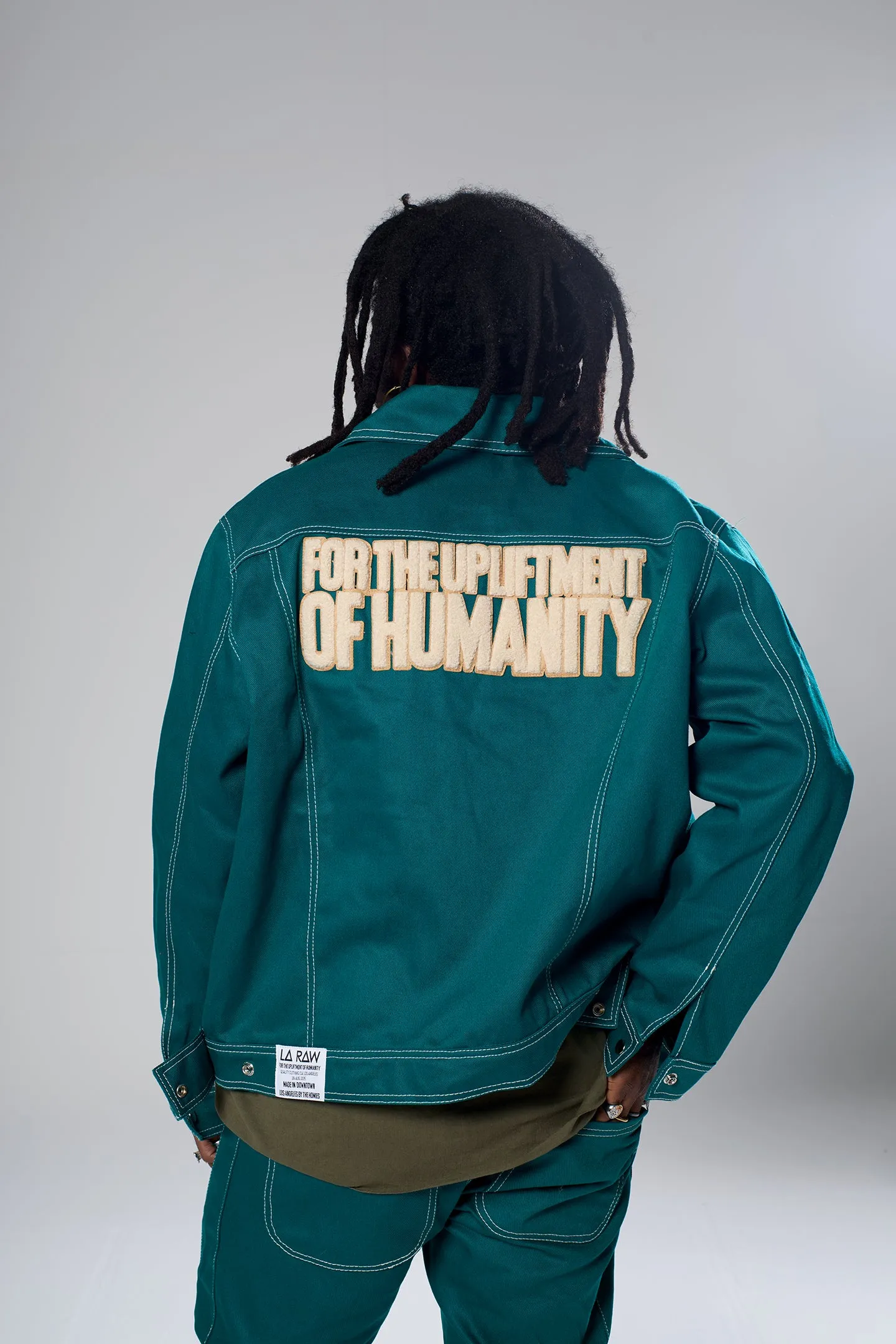 BULL DENIM JACKET KELLY GREEN sold by LA Raw product image thumbnail 5
