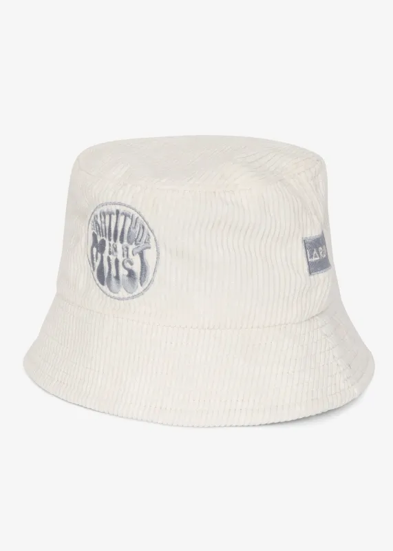 GRATITUDE CORDUROY BUCKET HAT OFF WHITE sold by LA Raw