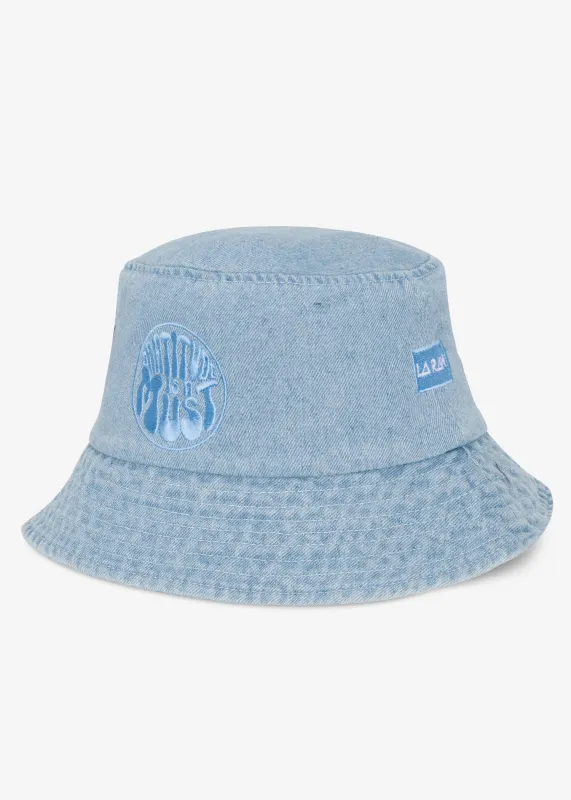 GRATITUDE DENIM BUCKET HAT LIGHT BLUE sold by LA Raw