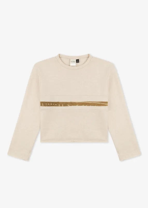 MALIA  MUDCLOTH CROP CREWNECK sold by LA Raw