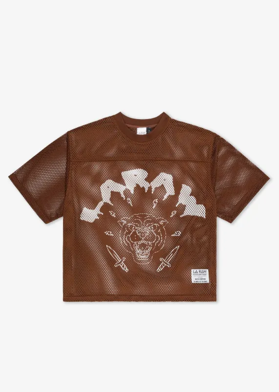 LOGO MESH JERSEY BROWN sold by LA Raw