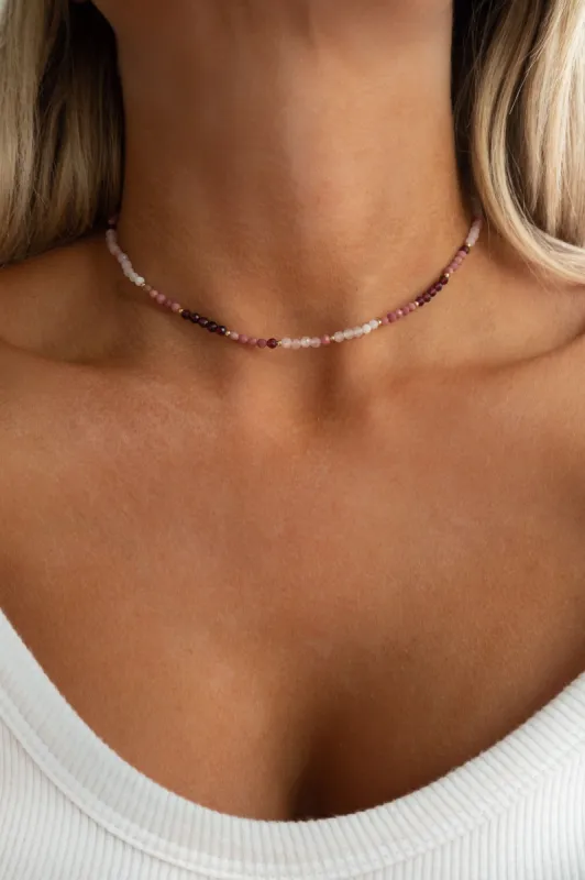Rayna Choker Necklace in Ruby sold by Grey Bandit