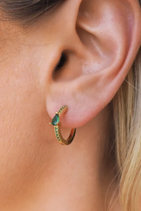 Devina Hoops in Emerald sold by Grey Bandit