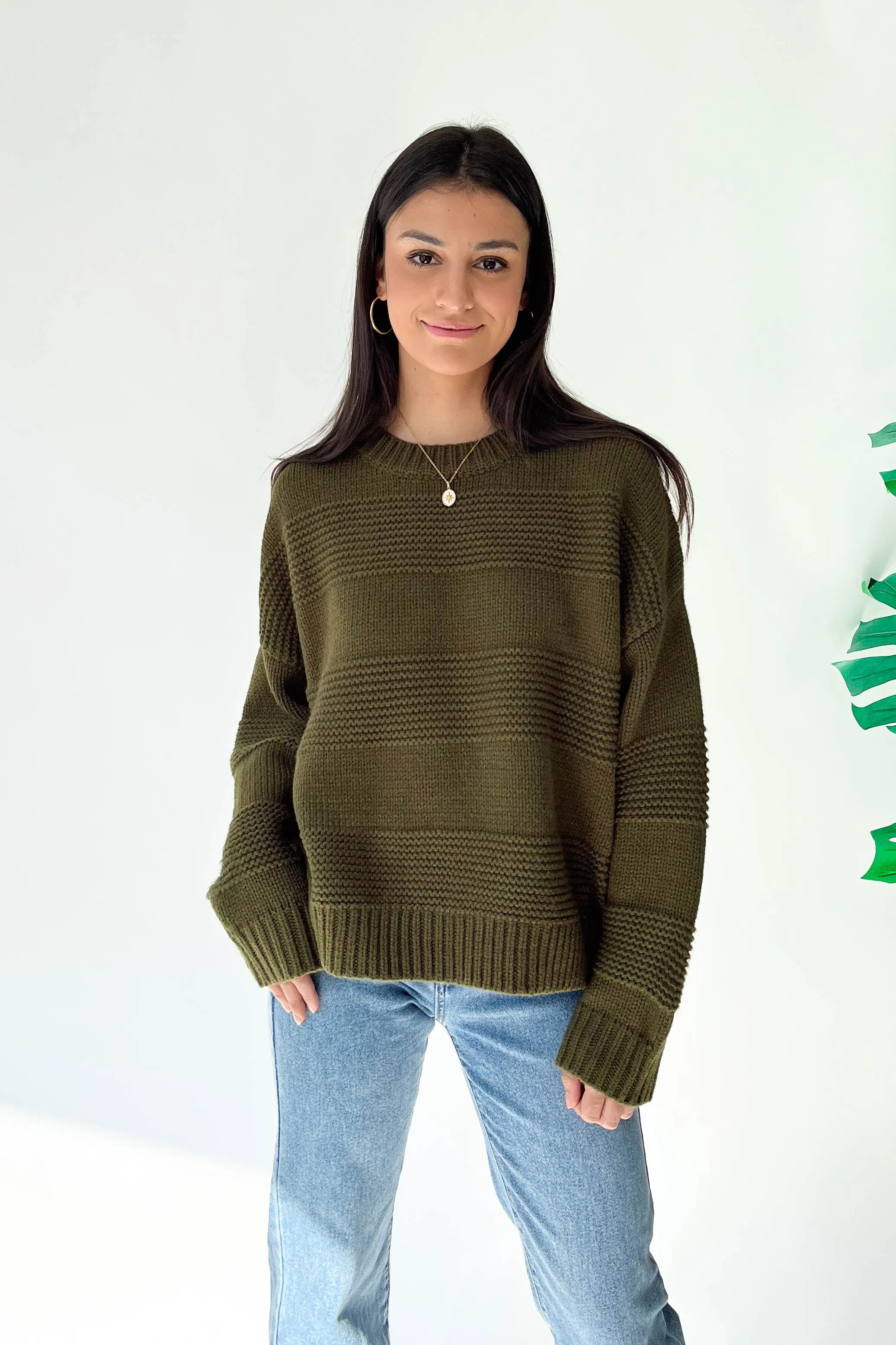 Ainsley Sweater in Olive sold by Grey Bandit