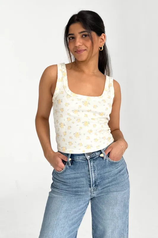 Daisy Tank in Yellow Floral sold by Grey Bandit
