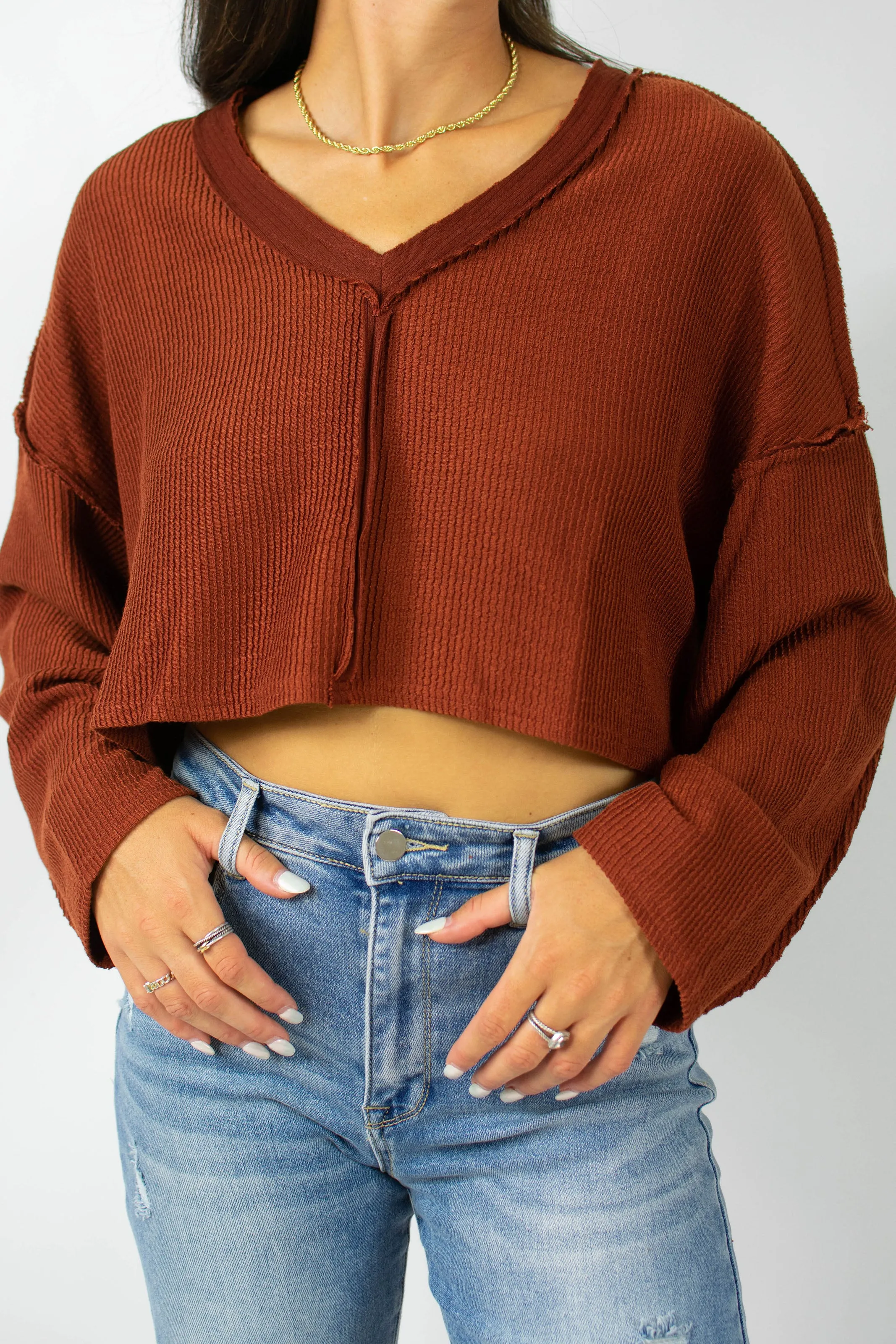 Blaine Long Sleeve in Rust sold by Grey Bandit product image thumbnail 3